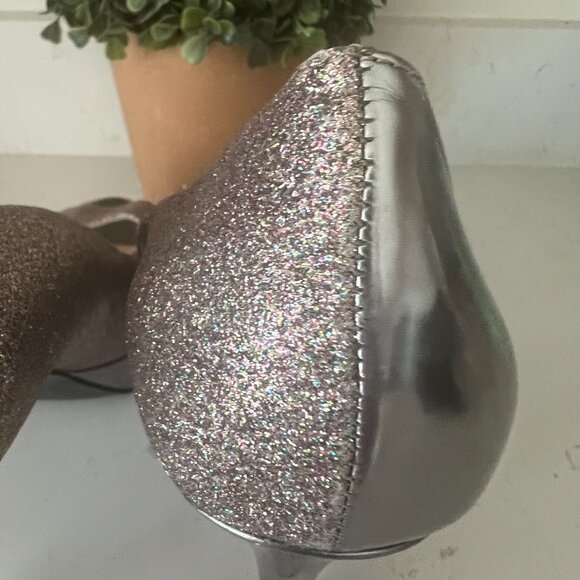 Marc Fisher Tumble Glitter Sparkle Stiletto Heels Pumps Peep Toe Size 10M - Picture 8 of 16